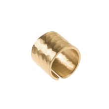 Breiter Goldring mit geschmiedeter Oberfläche aus der Eternal Kollektion