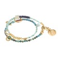 Künstlerisches, handgefertigtes Armband aus Messing und Natursteinen aus der Gelato-Kollektion von ORSKA Jewelry