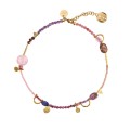 Eine einzigartige, kunstvolle Halskette, handgefertigt aus Messing und Natursteinen aus der Gelato-Kollektion von ORSKA Jewelry.