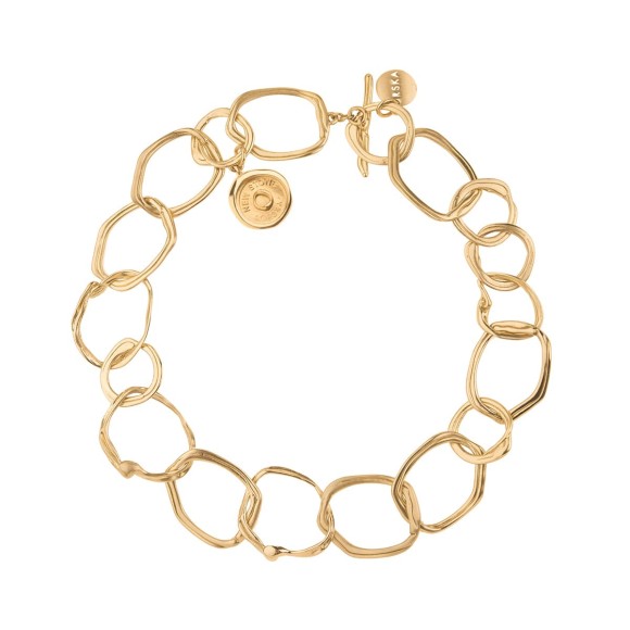 Halskette aus unregelmäßigen Kreisen in Goldfarbe ORSKA Schmuck