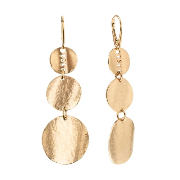 Goldene Ohrringe mit dem Orska-Logo aus der Rundo-Kollektion