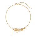 Künstlerische, handgefertigte Halskette aus der Thuja-Kollektion mit Kristall - ORSKA Schmuck