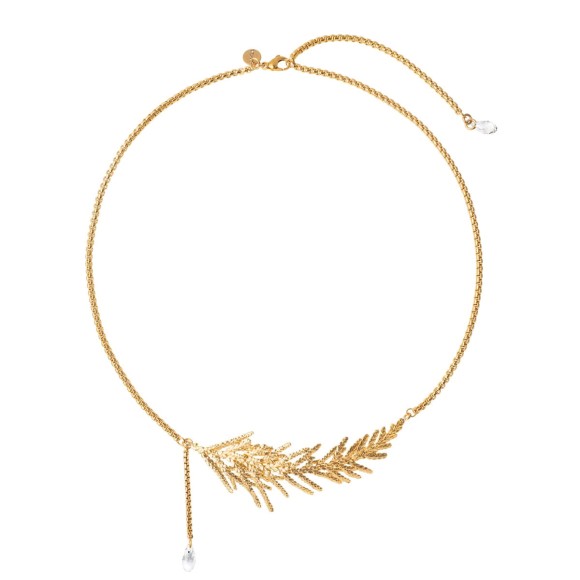 Künstlerische, handgefertigte Halskette aus der Thuja-Kollektion mit Kristall - ORSKA Schmuck
