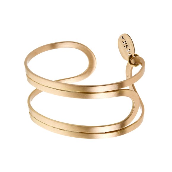 Goldenes Büroklammerarmband aus der Machina Orska Schmuckkollektion