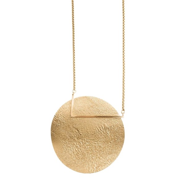 Große runde Halskette mit Textur, Moon-Kollektion, ORSKA-Schmuck