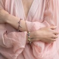 Armband mit rosa Turmalinen und silbernen Waldfrüchten ORSKA Schmuck