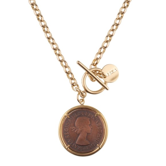 Elegante Halskette mit einer alten Goldmünze Orska Schmuck