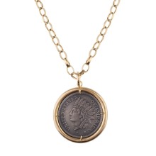 Lange Goldkette mit großem Münzanhänger aus der Vintage Kollektion