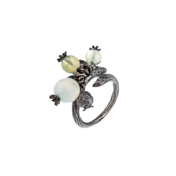 Silberring mit Beeren und Fluorit aus der Bery-Kollektion, Orska Schmuck
