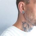 Silberohrringe für Herren aus der Lava-Kollektion, Orska-Schmuck