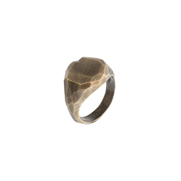 Goldener Herren-Siegelring aus der Lava-Kollektion, Orska-Schmuck
