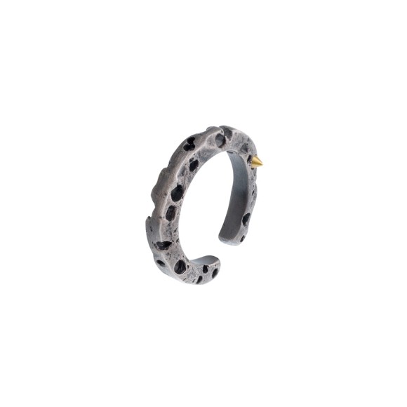 Graphit-Herrenring mit unregelmäßiger Textur, aus der Lava-Kollektion, Orska-Schmuck