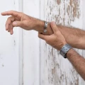 Silbernes Herrenarmband aus der Lava-Kollektion, Orska Schmuck