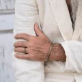 Dünnes facettiertes Armband aus der Lava-Kollektion für Herren, Orska-Schmuck