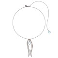 Silberkette mit Tannennadeln und Aquamarin ORSKA Schmuck