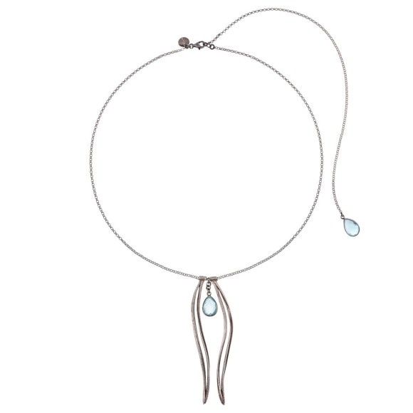 Silberkette mit Tannennadeln und Aquamarin ORSKA Schmuck