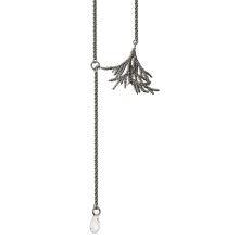 Asymmetrische, dunkle Halskette mit Kristall aus der Thuja Kollektion