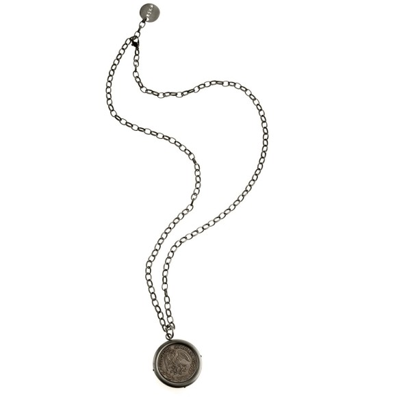Lange Halskette mit Münzanhänger im Vintage-Stil von ORSKA