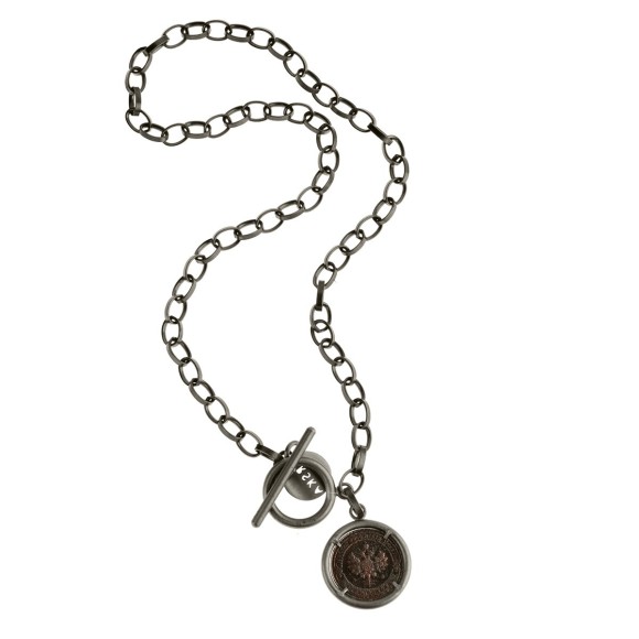 Lange Vintage-Münzkette