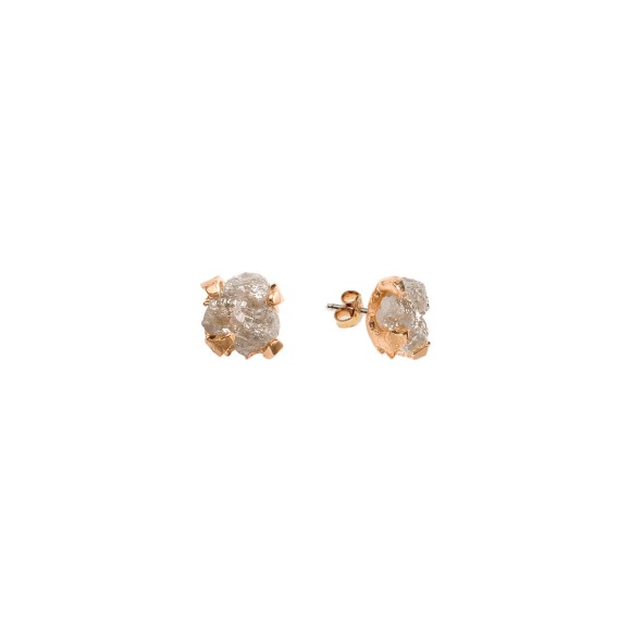 Vergoldete Ohrstecker mit ungeschliffenen Diamanten aus der Verum Kollektion von ORSKA Schmuck
