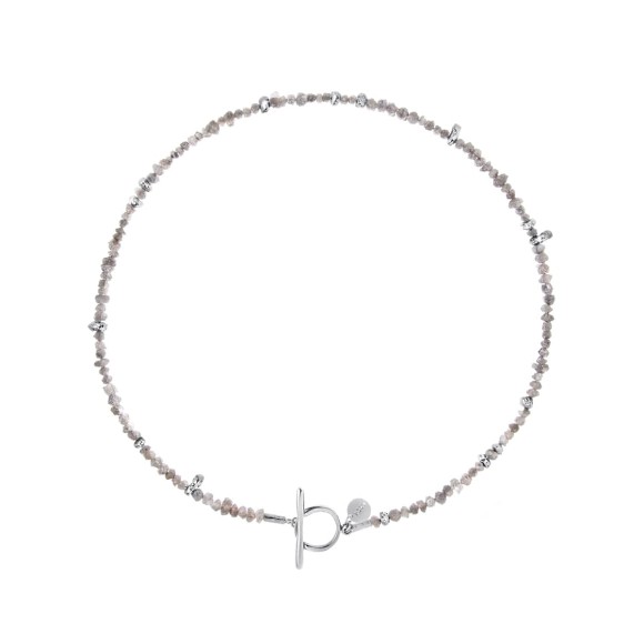 Halskette mit Silbernuggets und ungeschliffenen Diamanten aus der Verum ORSKA Kollektion