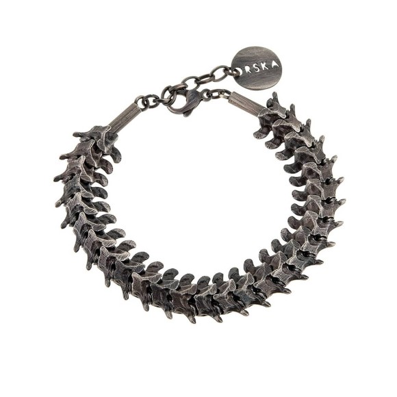 Künstlerisches FOA36-Armband aus Messing in Graphitfarbe aus der Fossil-Kollektion von ORSKA Jewelry