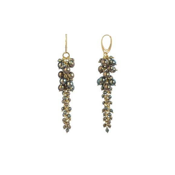 Lange Cluster-Ohrringe aus der Bery-Kollektion, ORSKA-Schmuck