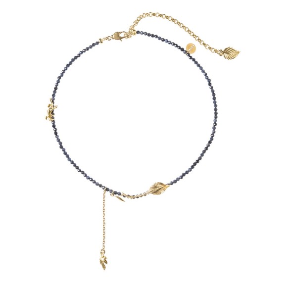 Kurze Halskette mit Saphiren und Anhängern aus der Bery-Kollektion - ORSKA Schmuck
