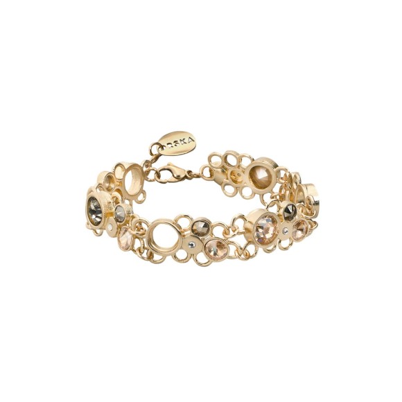 ORSKA Schmuck - schmales, vergoldetes Armband mit Kristallen aus der Soda Kollektion