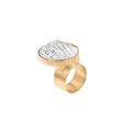 Vergoldeter Ring mit rundem Kristall aus der Glashütte Julia von ORSKA