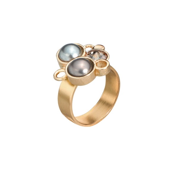 Ring mit Perlen und Kristallen ORSKA