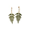 Goldene Creolen mit grünen Farnblättern aus der Plantis ORSKA Kollektion