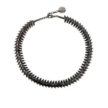 Schlangenspiral-Halskette aus dunklem Messing aus der Fossil Kollektion