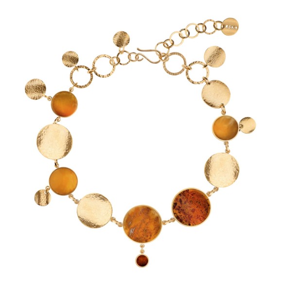 Vergoldete Bernsteinkette BTN296 - Schmuck