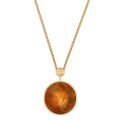 Lange Goldkette mit Cognac-Bernstein ORSKA Schmuck