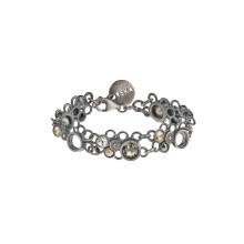 Schmales Silberarmband mit Kristallen aus der Soda Kollektion
