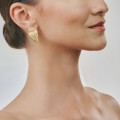 Minimalistische, vergoldete Flügel-Ohrstecker aus der Holos HOK28-3 ORSKA Kollektion