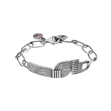 Silbernes Kettenarmband mit rotem Kristall aus der Holos Kollektion