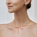 Zarte Goldkette mit blauem Kristall aus der Holos HON42-1 ORSKA Kollektion
