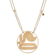 Lange Halskette mit rundem Anhänger aus der Holos Kollektion