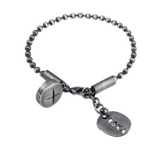 Dunkles Kettenarmband mit Tablettenanhänger aus der Pills Kollektion