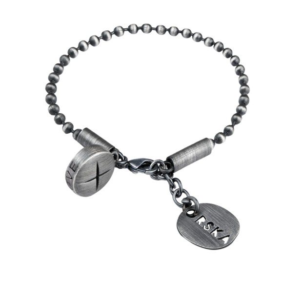 Dunkles Kettenarmband mit Tablettenanhänger aus der Pills-Kollektion PA20-2 ORSKA
