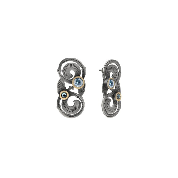 Hängende Ohrringe mit blauem Zirkon aus der Marokko-Kollektion MRK38- ORSKA