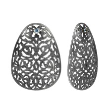 Symmetrische, ovale Ohrringe mit blauem Zirkon aus der Morocco Kollektion
