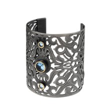 Breites Armband mit blauem Zirkon aus der Morocco Kollektion