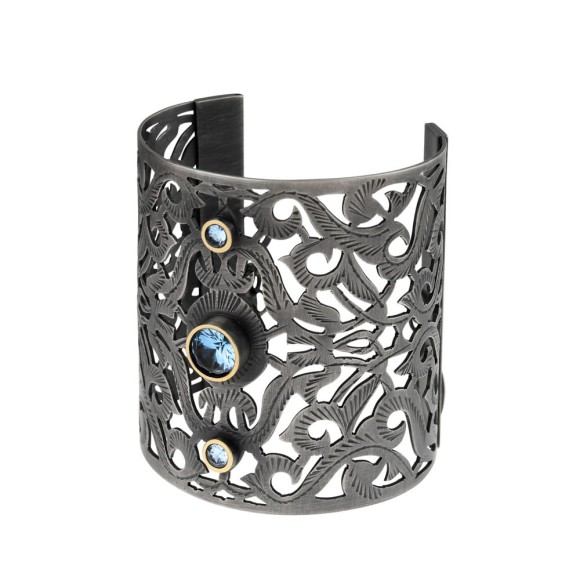 Breites, durchbrochenes Armband mit Kristall, hergestellt in Marokko von ORSKA