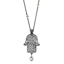 Lange Halskette mit Anhänger in Form der Hand der Fatima aus der Marokko Kollektion