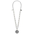 Długi naszyjnik-łańcuch z okrągłym wisiorem i cyrkoniami z kolekcji Maroko MRN68-2 ORSKA