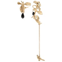Ohrring und Ear Cuff mit Pflanzenmotiv und Kristallen aus der Bery Kollektion