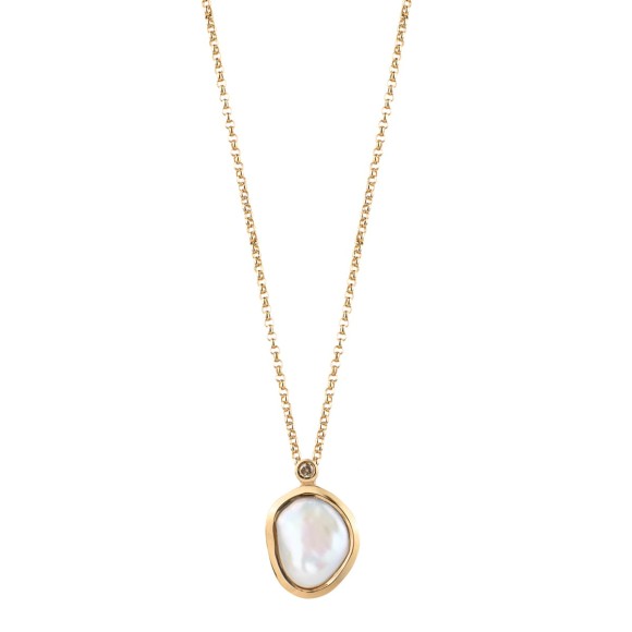 Vergoldete Perlen- und Diamantkette aus der Verum VRN112-2 ORSKA Kollektion